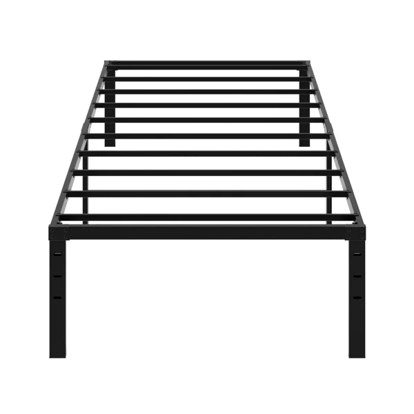 Black Twin Size Simple Basic Platform Metal Bed Frame - 14 Inch Bed Height view 2