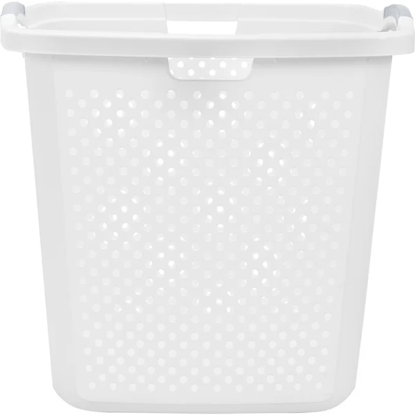 2.5 Bushel XL Plastic Laundry Basket, White, 2 Pack view 2