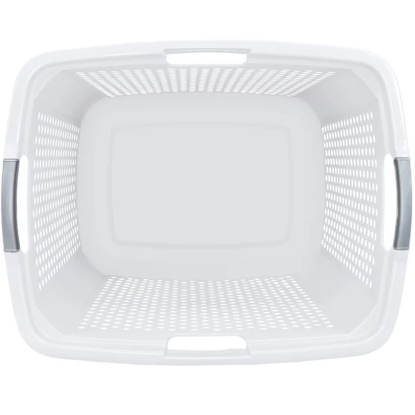2.5 Bushel XL Plastic Laundry Basket, White, 2 Pack view 4