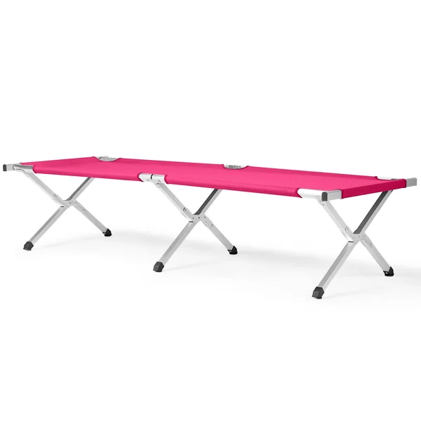 Portable Folding Camping Cot with Carrying Bag Army Pink view 2