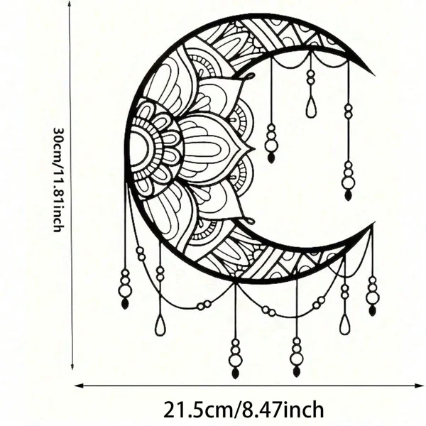 CIFbuy Mandala Moon Wall Art iron Wall Hanging for Yoga Meditation Room Decor view 3