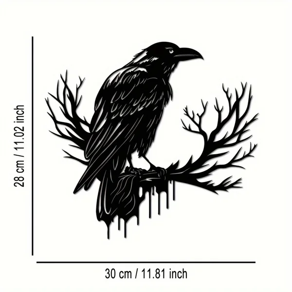 CIFbuy Gothic Black Metal Crow Wall Art Vintage Industrial Bird Silhouette Wall Decor TikTok, temu pick-up service