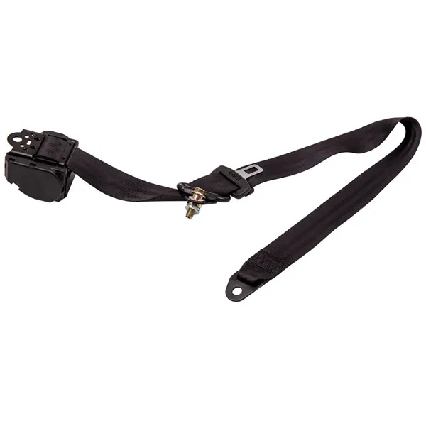 2Pcs 3 Point Retractable Seat Belts fits for Jeep Wrangler CJ YJ 1982-1995 Black view 2