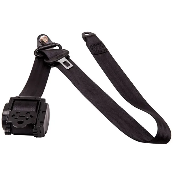 2Pcs 3 Point Retractable Seat Belts fits for Jeep Wrangler CJ YJ 1982-1995 Black view 3