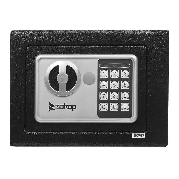Mini Wall-in Style Electronic Code Metal Steel Box Safe Case 17EF Black view 3