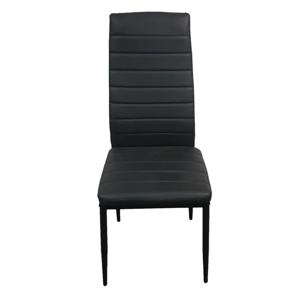 4pcs Elegant Assembled Stripping Texture High Backrest Dining Chairs Black(Replace encoding:13028198-18410366) view 3