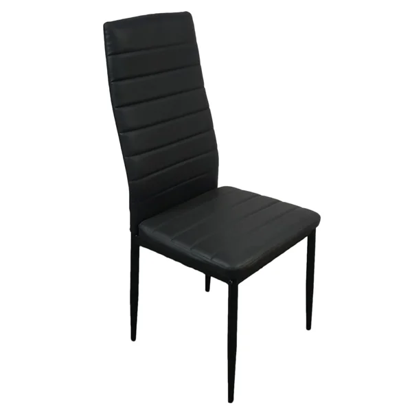 4pcs Elegant Assembled Stripping Texture High Backrest Dining Chairs Black(Replace encoding:13028198-18410366) view 6