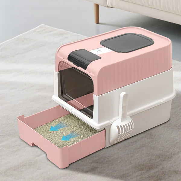 pinkMagic Cube Intelligent Cat litter Box - Free Hands, Enjoy Pure Life | Automatic Cleaning, Silent Design, Preferred for Multi Cat Families view 2