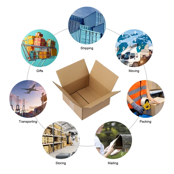 100 pieces, 8" x 8" x 4" (20.3x20.3x10.2cm) thick 2.6mm corrugated cardboard box, brown in color like kraft paper view 6