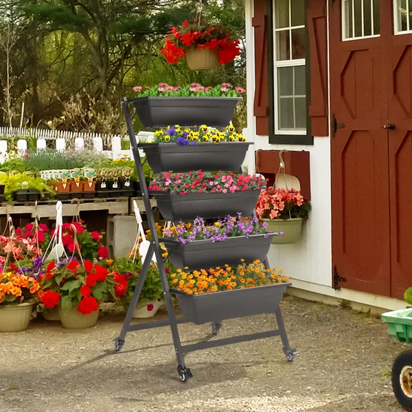 5 Tiers Vertical Garden Bed, Vertical Garden Planter Indoor and Outdoor, Vertical Elevated Garden Bed Perfect for Vegetables Flowers Herbs view 2