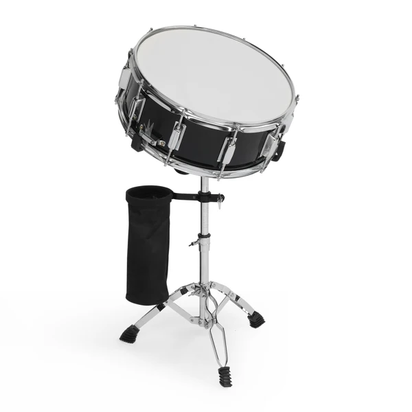 14 x 5.5in Snare Drum Set with Drumstick Holder, Snare Drum Bag, Strap, Mute Pad & Drum Stick for Beginner Student Black view 6