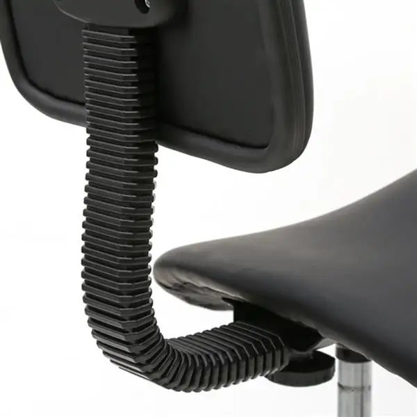 Saddle Shape Adjustable Salon Stool with Back Black view 6