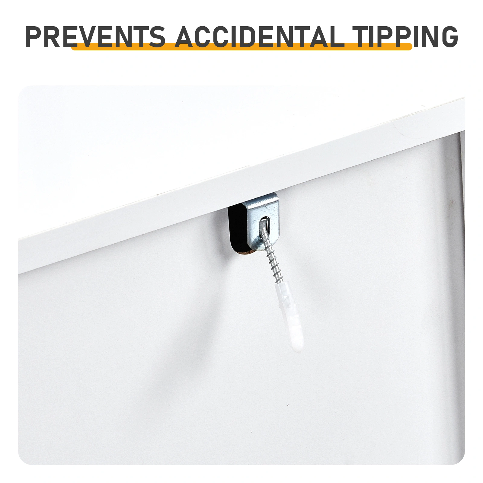 6-Drawer Handle-Free Cabinet with USB RGB LED Strip, High-Gloss White, 47.24x15.75x27.56in view 11