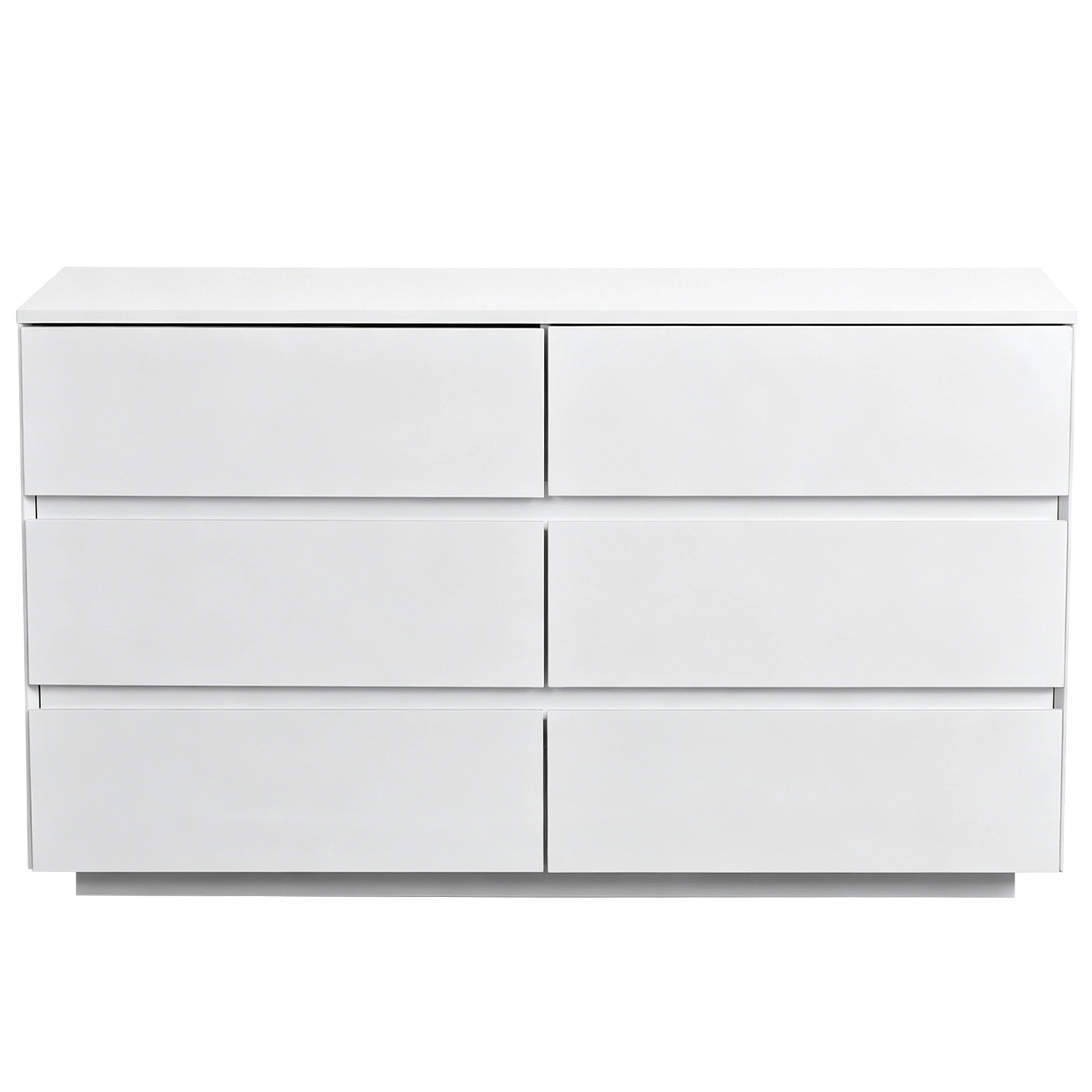 6-Drawer Handle-Free Cabinet with USB RGB LED Strip, High-Gloss White, 47.24x15.75x27.56in view 2