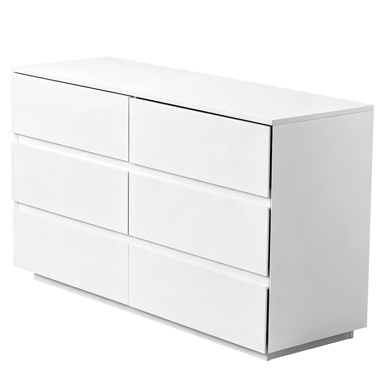 6-Drawer Handle-Free Cabinet with USB RGB LED Strip, High-Gloss White, 47.24x15.75x27.56in view 4