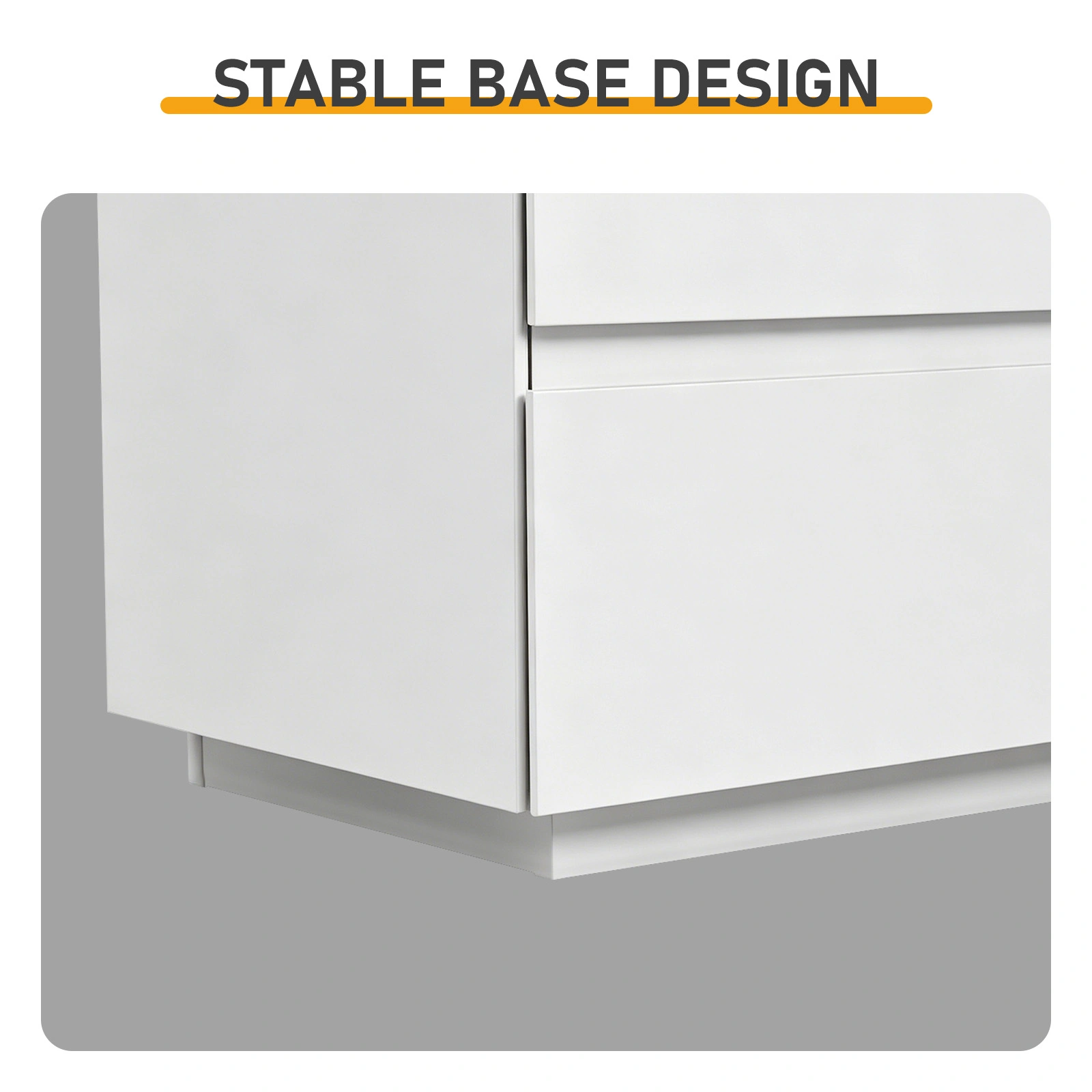 6-Drawer Handle-Free Cabinet with USB RGB LED Strip, High-Gloss White, 47.24x15.75x27.56in view 9