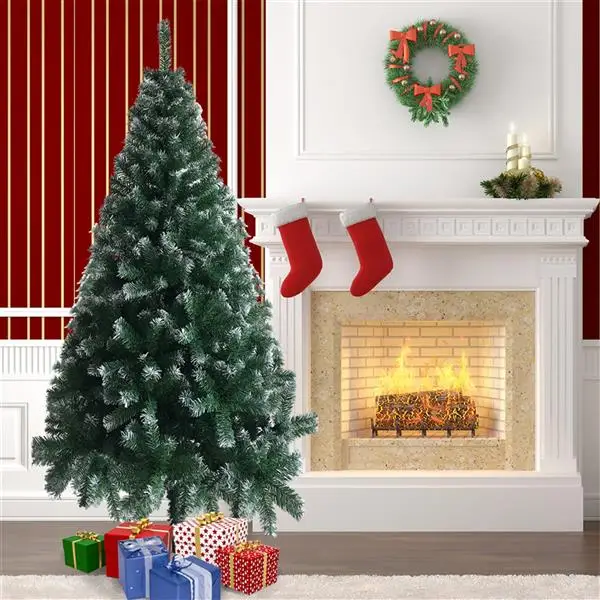 6FT Iron Leg White PVC 650 Branches Christmas Tree view 5