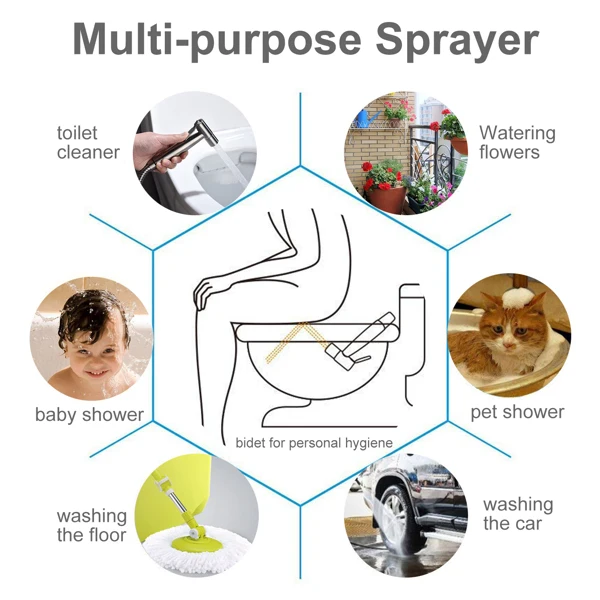 Bidet Sprayer for Toilet, Handheld Cloth Diaper Sprayer view 2