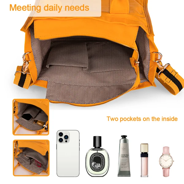 Canvas Tote Bag for Women Top Handle Handbag Crossbody Tote Bag for Women-Orange view 3