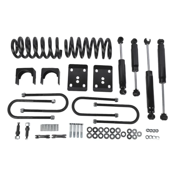 3" / 5" Drop Lowering Flip Kit Fit for Chevrolet C10 GMC C15 1973-1987 Springs & Shocks Black