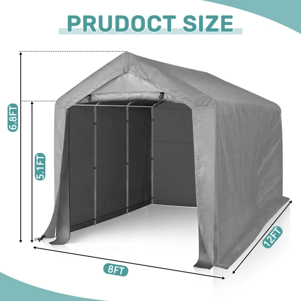 8'X 12'outdoor storage shelter shed view 2