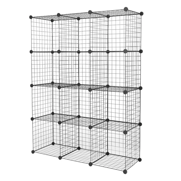 12-Cube Organizer Cube Storage Storage Shelves Wire Cube Storage Origami Shelves Metal Grid Multifunction Shelving Unit Modular Cubbies Organizer Bookcase view 3