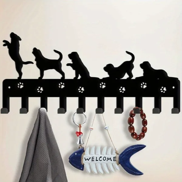 CIFbuy Dog-Themed Metal Key Holder & Animal-Inspired Wall Hook - Space-Saving Home Storage Solution for Hats, Coats & Accessories(TikTok/temu self-pickup orders) view 2