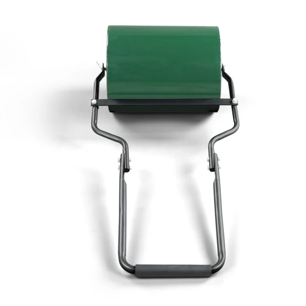 16in Heavy Duty Steel Lawn Roller, Garden Roller Can Be Filled with Water or Sand, Hand Roller with U-shaped Handle, Green & Black view 3
