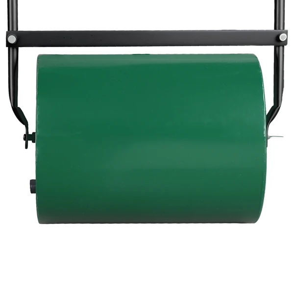 16in Heavy Duty Steel Lawn Roller, Garden Roller Can Be Filled with Water or Sand, Hand Roller with U-shaped Handle, Green & Black view 6