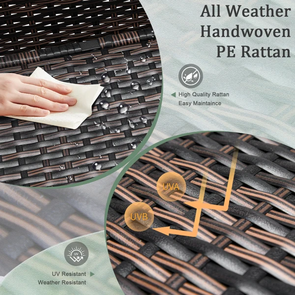 Outdoor PE Wicker Side Table with Storage, Small Patio Storage Bin Container for Hose Cushion Towel, Brown view 4