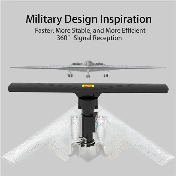 10000 110V 40-860MHz 20±3dB 350°Rotation UV Dual-band Outdoor Antenna Black view 2