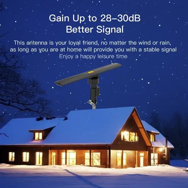 10000 110V 40-860MHz 20±3dB 350°Rotation UV Dual-band Outdoor Antenna Black view 4