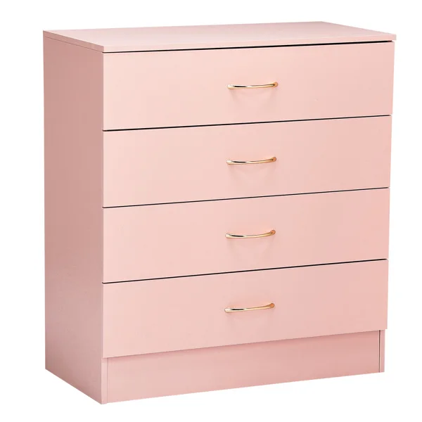 Nail polish powder textured surface, particleboard with melamine veneer, 66*33*73mm, four-drawer cabinet, faux rose gold handles view 2