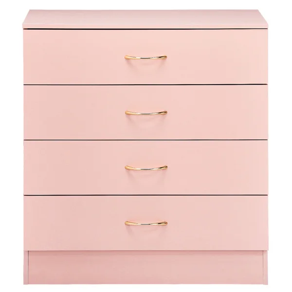 Nail polish powder textured surface, particleboard with melamine veneer, 66*33*73mm, four-drawer cabinet, faux rose gold handles view 3