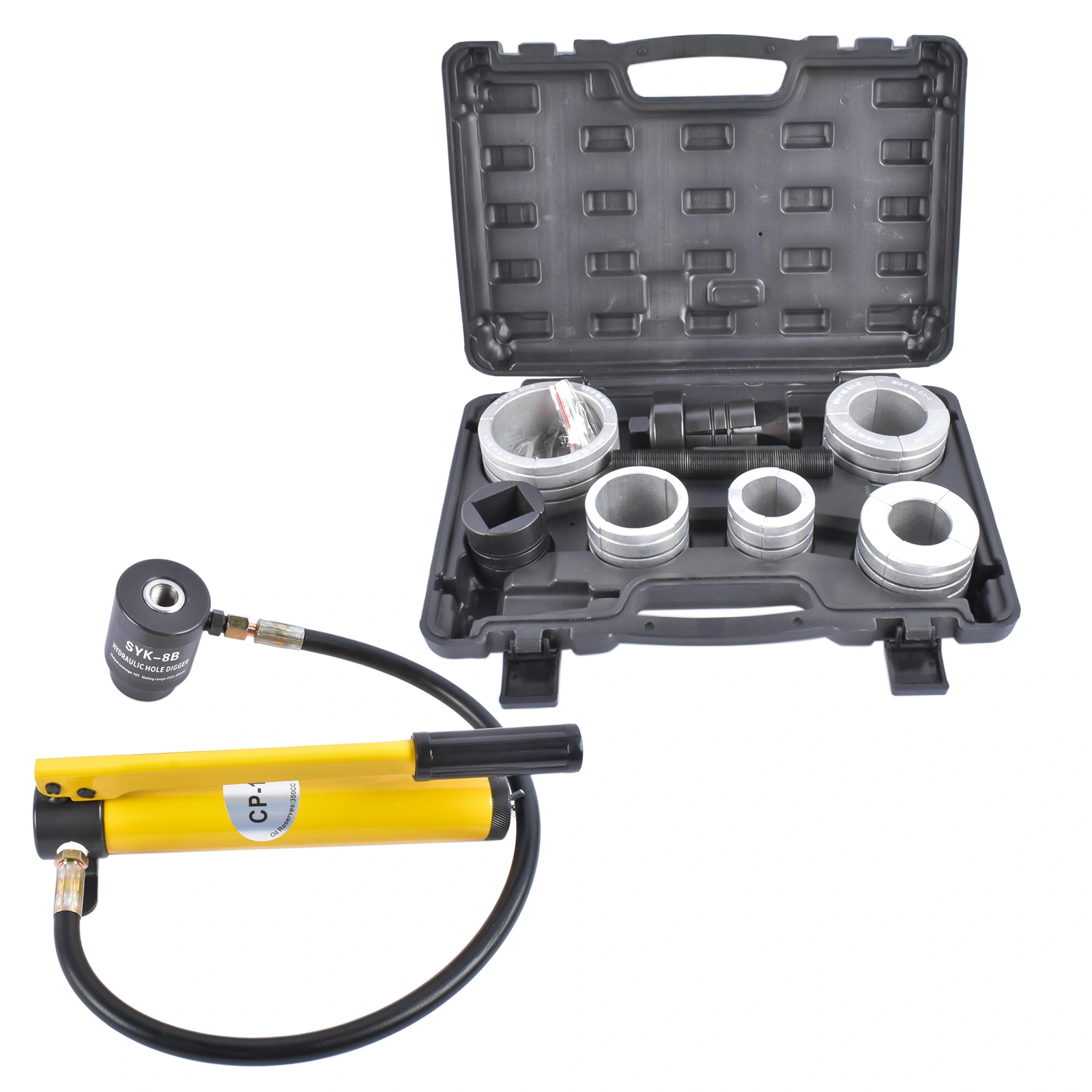10 Ton 17350 Hydraulic Exhaust Pipe Stretcher Expander Kit w/Collets 1-5/8 to 4-1/4 Inch