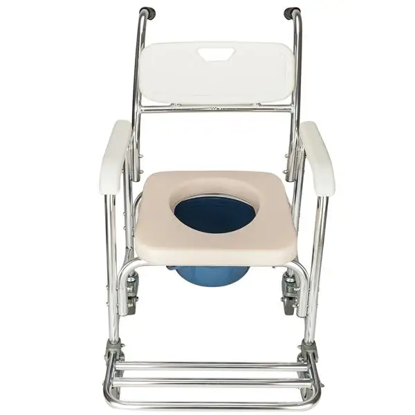 4 in 1 Multifunctional Aluminum Elder People Disabled People Pregnant Women Commode Chair Bath Chair White view 5