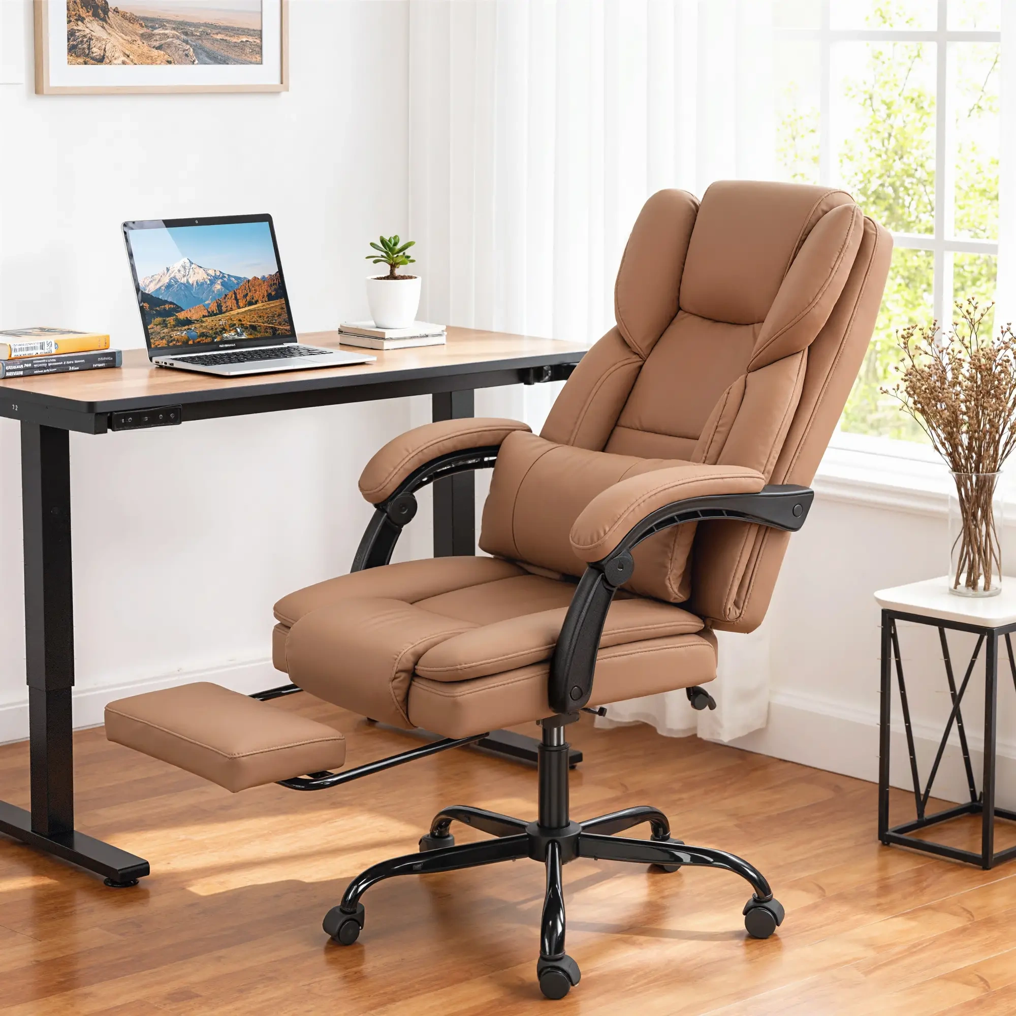 Ergonomic Massage Office Chair with Lumbar Support, High Back Swivel Desk Chair