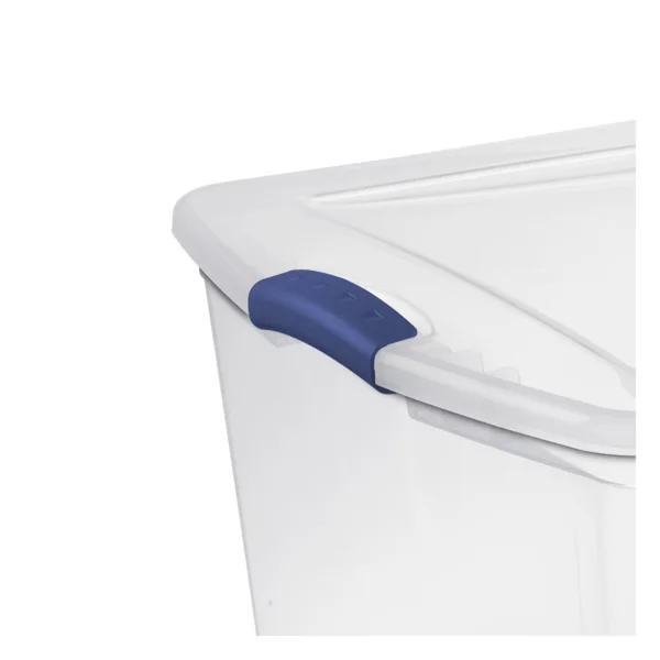 (2 pack)105 Quart Extra-Large Latching Storage Bin, Clear Plastic Storage Container with Latch Lid, Blue view 4