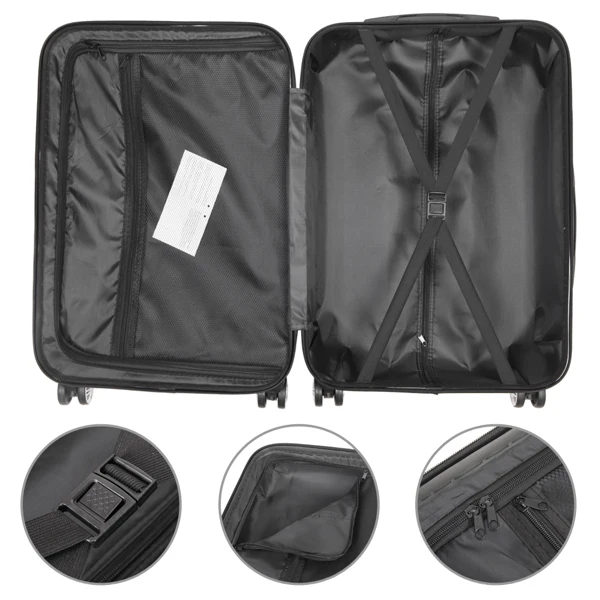 3-in-1 Portable ABS Trolley Case 20" / 24" / 28" Purple view 3