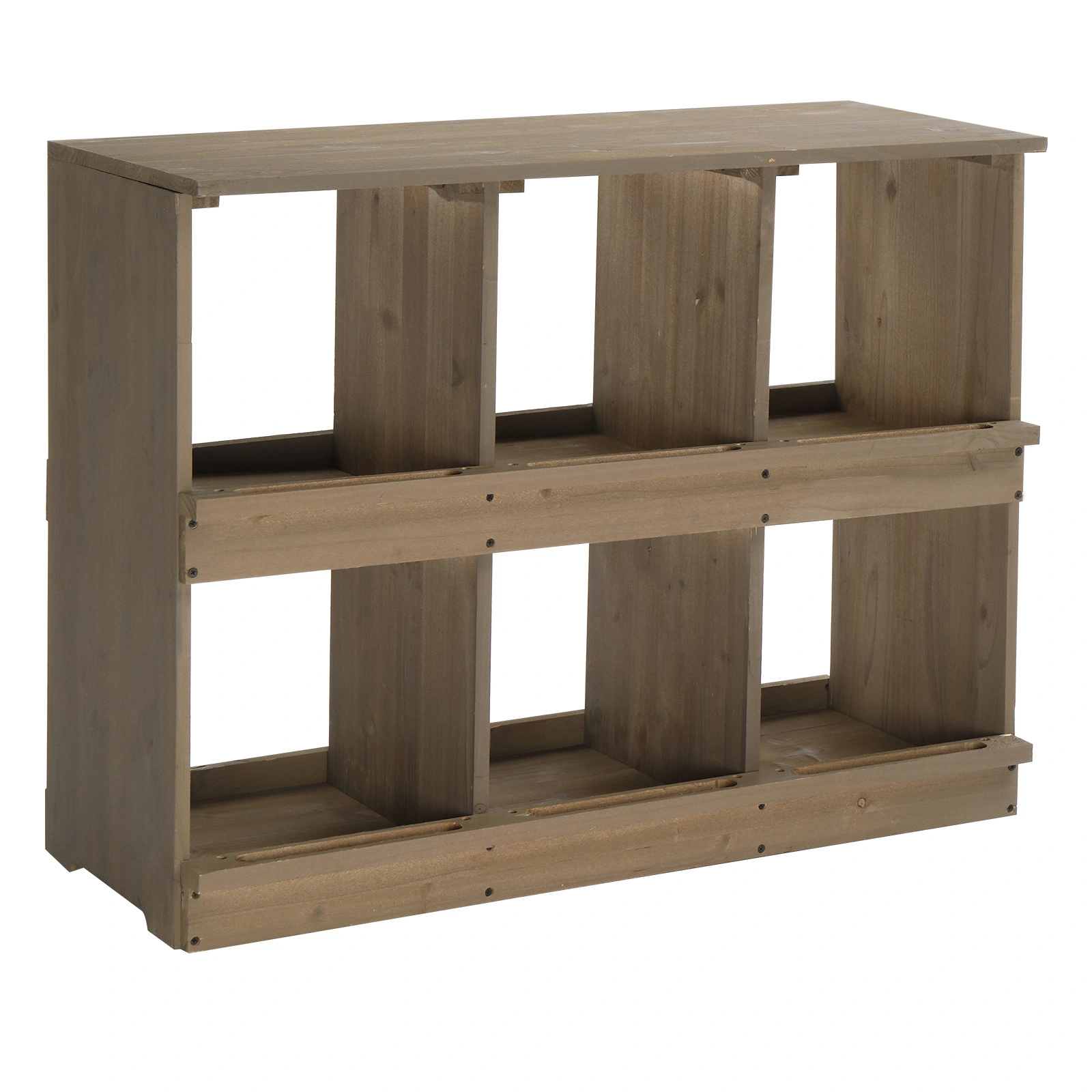 Wooden Chicken Nesting Box 6 Compartment - Gray Egg Laying Nest Box for Chickens Hens Ducks view 11