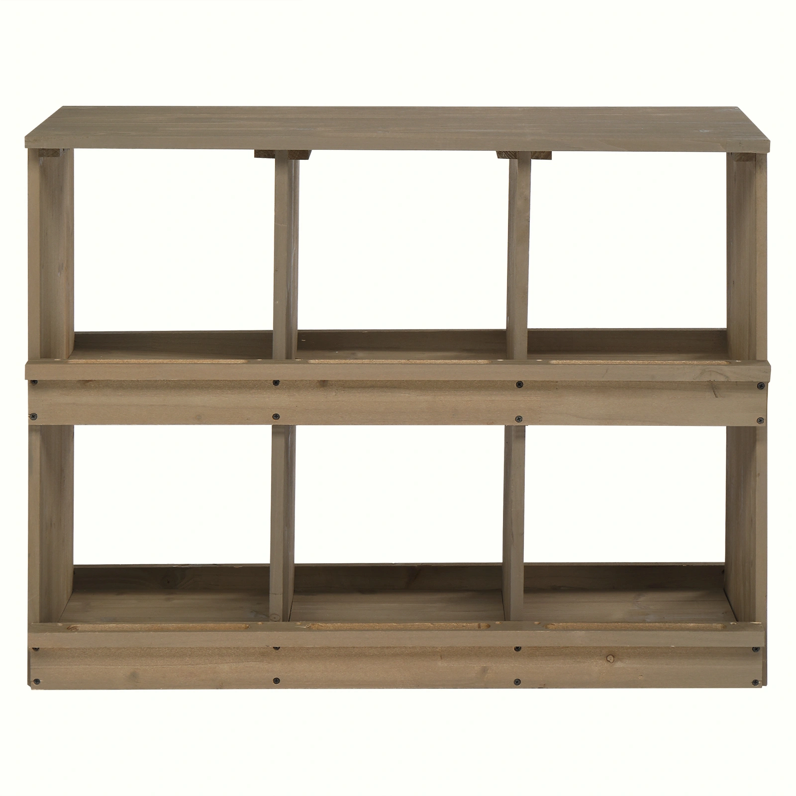 Wooden Chicken Nesting Box 6 Compartment - Gray Egg Laying Nest Box for Chickens Hens Ducks view 2