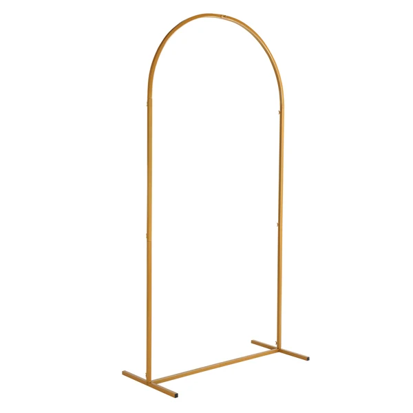 100*200cm For Wedding, Iron, Arc Roof, Door Frame Shape, Water Bag With Floor Nails, Iron Arch, Golden Yellow view 3