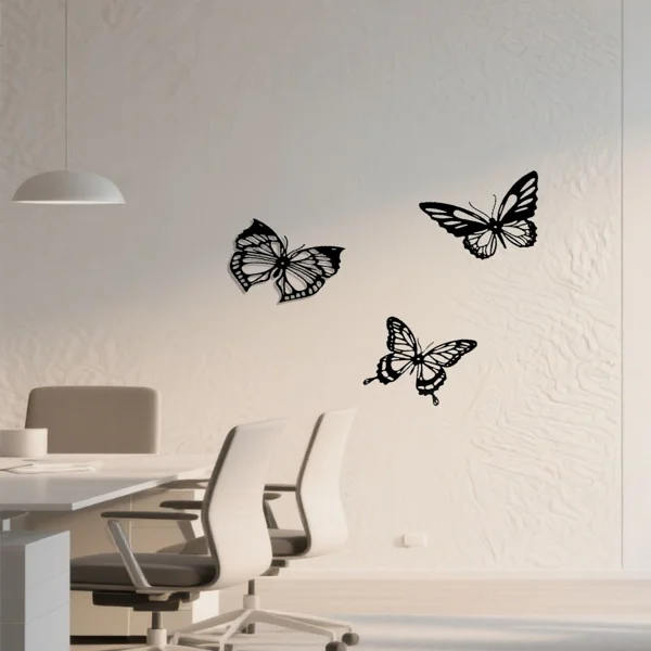 CIFbuy™ Graceful Insect Metal Wall Accents 3 pcs Featuring Black Dragonfly Hummingbird Butterfly Designs Delicate Hanging Wall Decoration for Gardens view 6