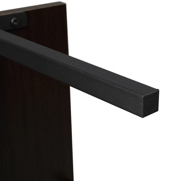 5-layer wall-mounted household steel-wood shelf, density board, iron frame, 61*30.5*182.88cm, black walnut color board, black frame view 6
