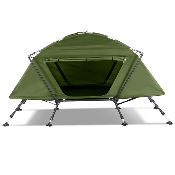Collapsible camping tent with an integrated cot view 6