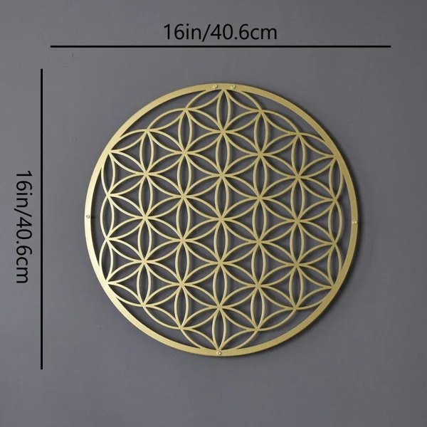 CIFbuy One-piece Flower of Life Metal Wall Decoration. Bedroom Wall Ornament. Living Room Wall Adornment. Lotus Wall Artwork. Couch Above Decor. Floral Wall. view 5