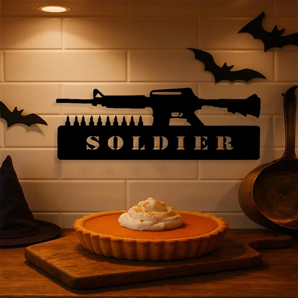 CIFbuy Vintage Patriotic Soldier iron Sign American Military Wall Decor for Home Bar Garage (TikTok, temu pick-up service) view 2
