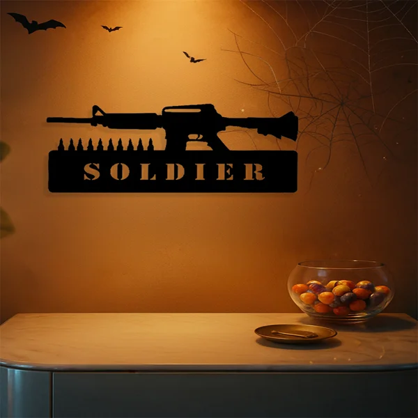 CIFbuy Vintage Patriotic Soldier iron Sign American Military Wall Decor for Home Bar Garage (TikTok, temu pick-up service)