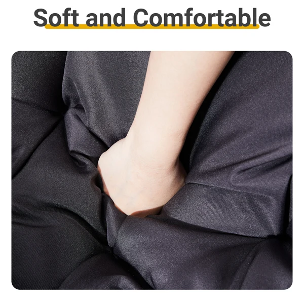 38" Ergonomic Swivel Wicker Papasan Chair with Thick Tufted Cushions, 360 Degree Rotatable Chairs for Living Room Bedroom Reading Room, Gray Cushion view 6