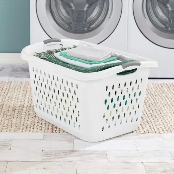 (2 pack) Extra Large 2.7 Bushel Plastic Laundry Basket with 2 Carry Handles, White, Adult (Shipment from Walmart) view 6